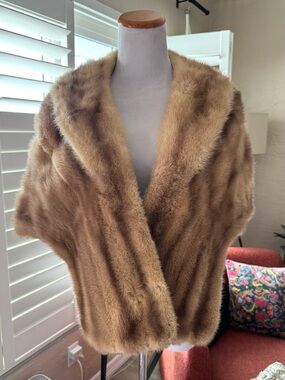 Annis Furs Luxurious Taupe Faux Fur Wrap Jacket for Women